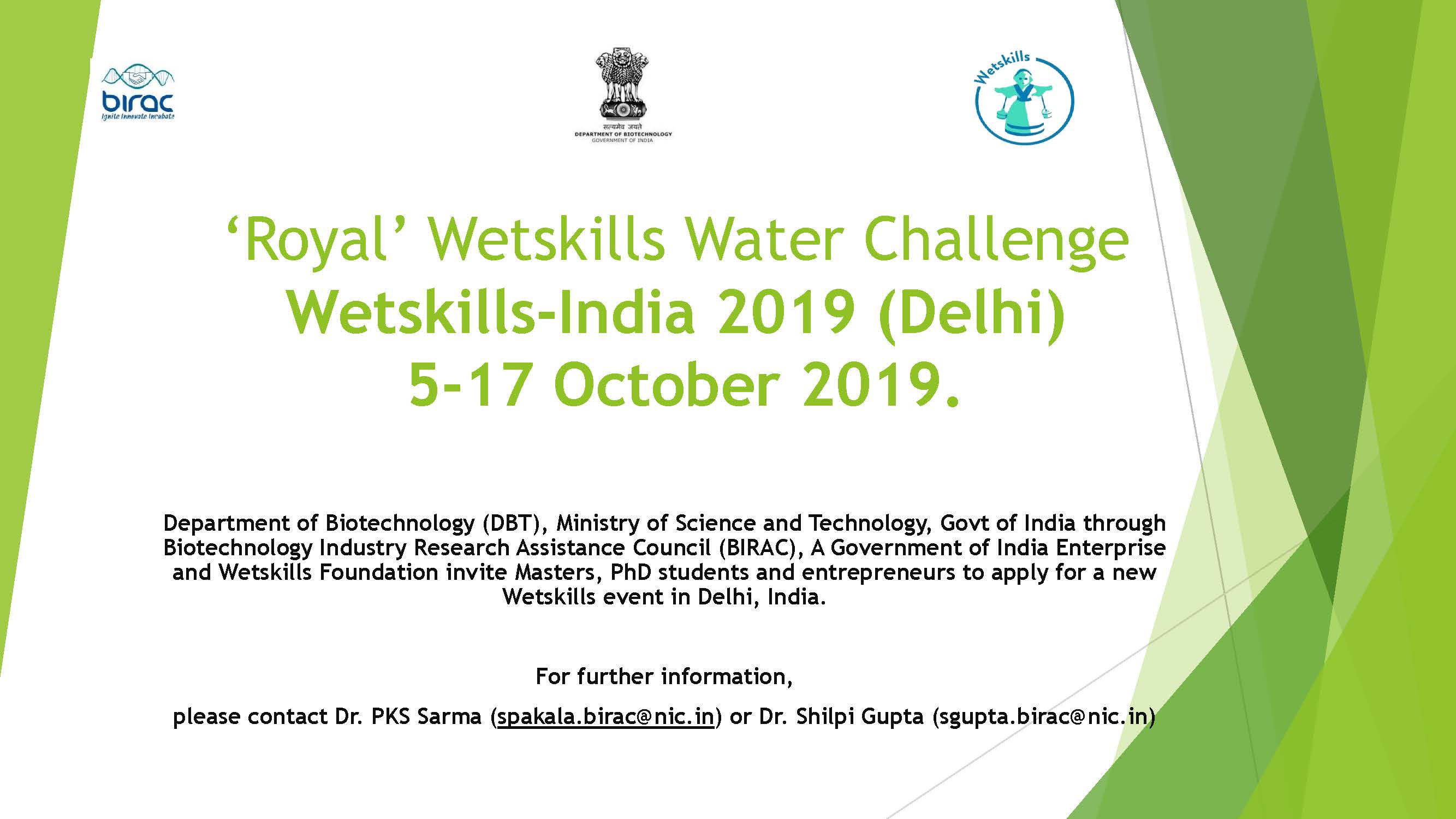 Royal Wetskills Water Challenge to Delhi, India